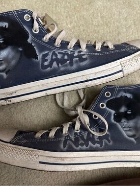 Converse Navy Blue High-Top Sneakers with White Accents - EAZY-E/NWA